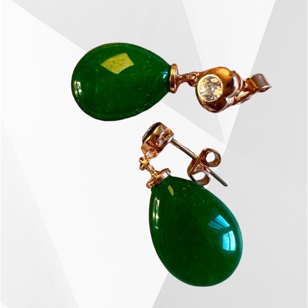 Natural Green Gem Stone earrings